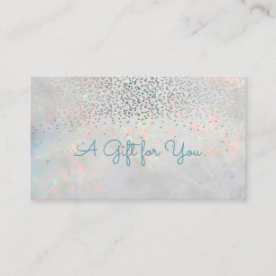 Carte De Réduction Confetti Opale Holographique Moderne Élégant