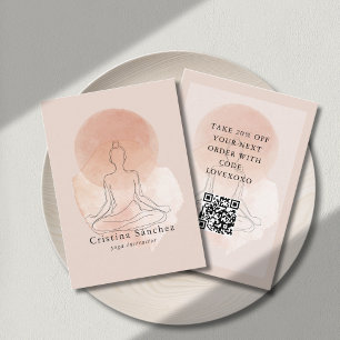 Carte de réduction de yoga pour femme en art linéa