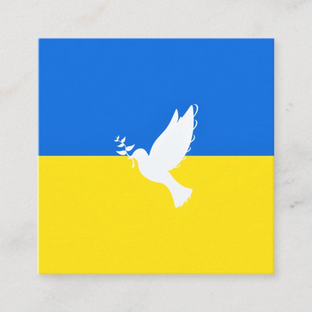 Carte De Réduction Drapeau de l'Ukraine - La colombe de la paix - Lib (Devant)