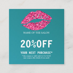 Carte de réduction du salon de beauté Teal Green L