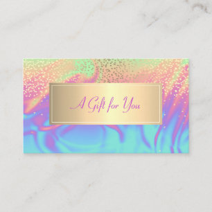 Carte De Réduction Elégant Cadre Moderne Confetti Ombre Holographique