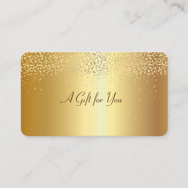 Carte De Réduction Élégant Confetti moderne Faux Gold (Devant)