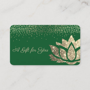 Carte De Réduction Elégante Parties scintillant d'or Lotus, Confetti,