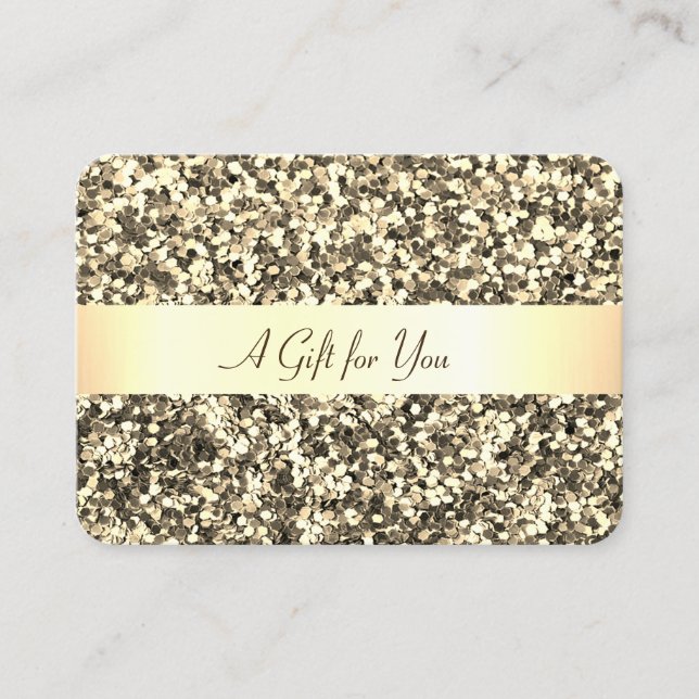 Carte De Réduction Élégante Parties scintillant moderne Gold Confetti (Devant)