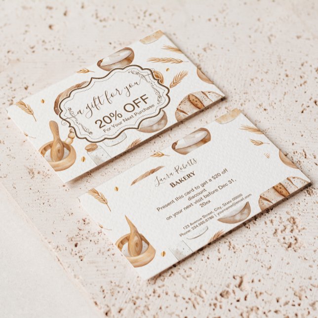 Carte De Réduction Farmhouse Artisan Bakery (Créateur téléchargé)