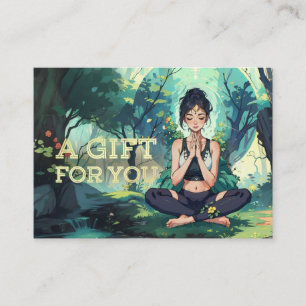 Carte De Réduction Forêt Yoga Méditation Instructeur Vie Coach Cadeau