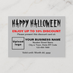 Carte de réduction gris Halloween d'affaires