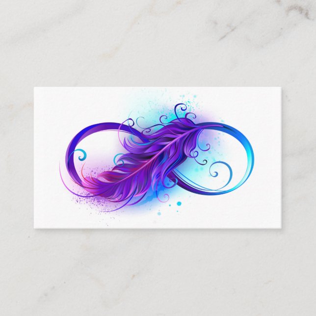 Carte De Réduction Infini avec plume violette (Devant)