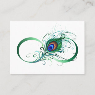 Carte De Réduction Infinity Symbol with Peacock Feather