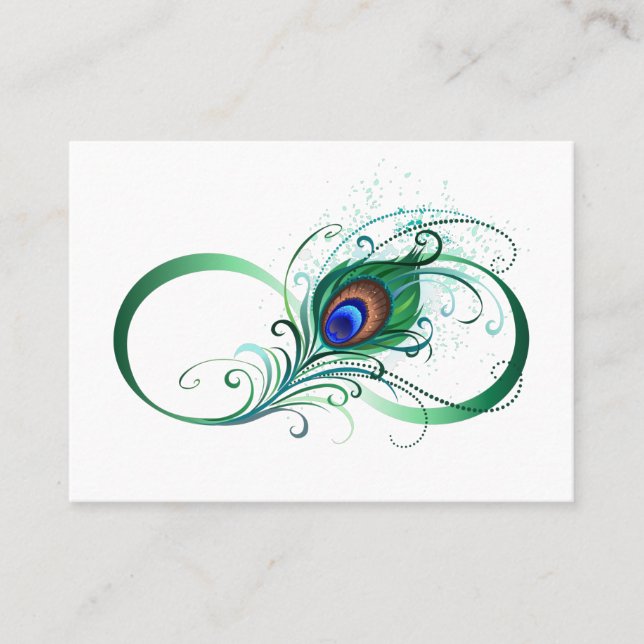 Carte De Réduction Infinity Symbol with Peacock Feather (Devant)