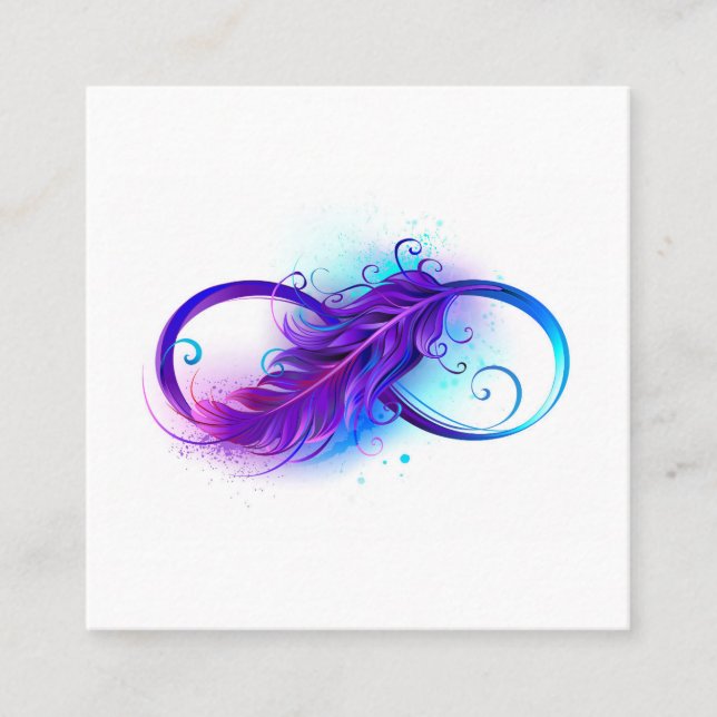 Carte De Réduction Infinity with purple feather (Devant)