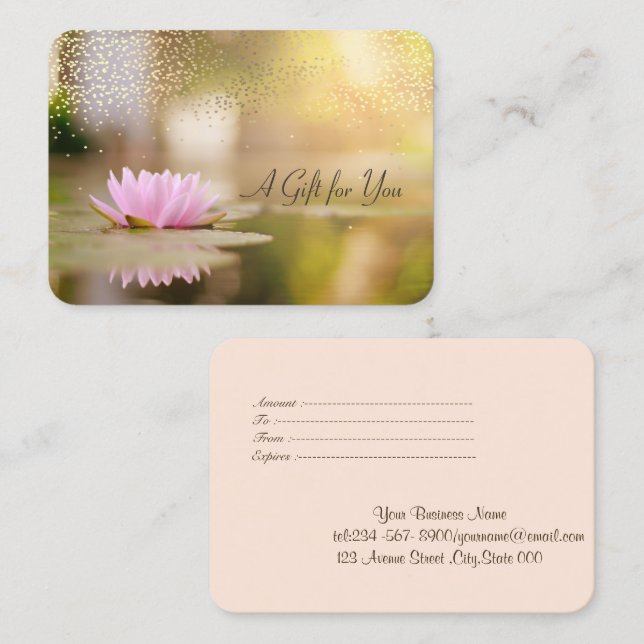 Carte De Réduction Lotus, Confetti, Spa, Massage (Devant / Derrière)