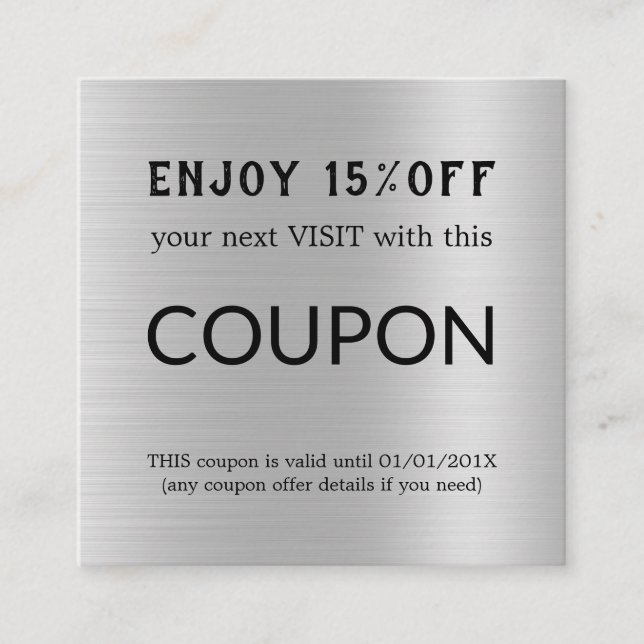 Carte De Réduction Luxury Silver Glitter Salon Supplies (Devant)