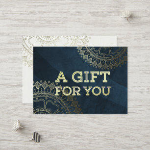 Carte De Réduction Méditation Yoga Instructeur Gold Mandala Marine Bl