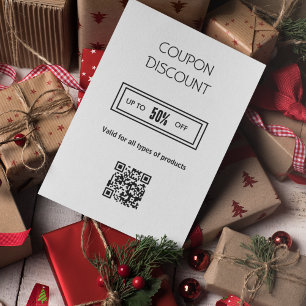 Carte de réduction minimaliste de code QR