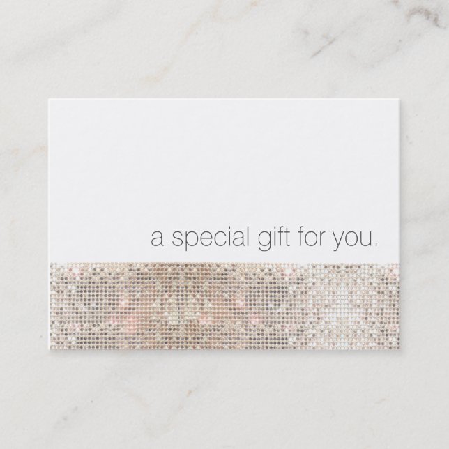 Carte De Réduction Moderne Faux Silver Sequins Beauty Cadeau Certific (Devant)