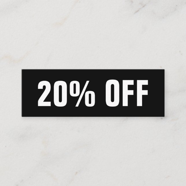 Carte de réduction moderne simple en noir et blanc (Devant)