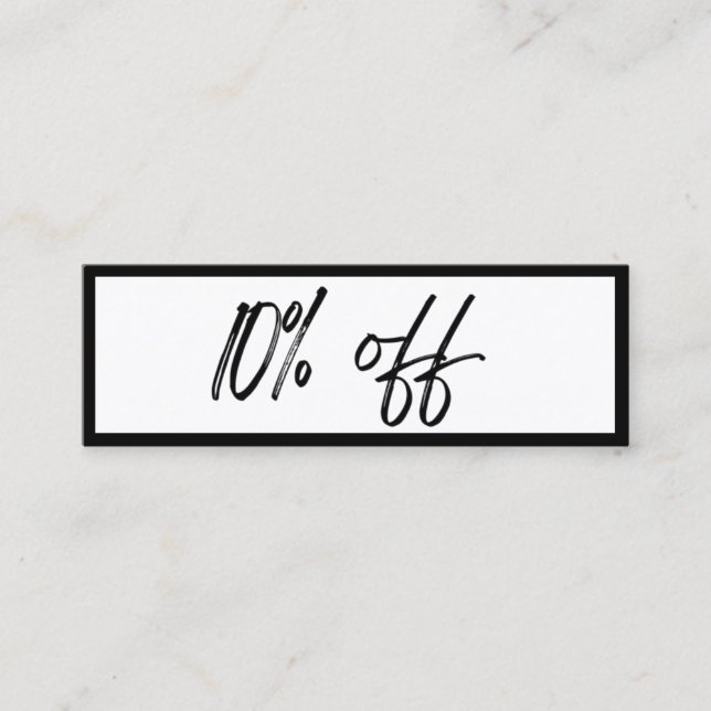 Carte de réduction noir et blanc (Devant)