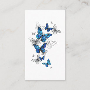 Carte De Réduction Papillons volants bleus Morpho