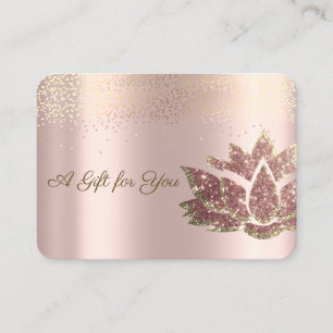 Carte De Réduction Parties scintillant de luxe Lotus, Confetti, Or Ro