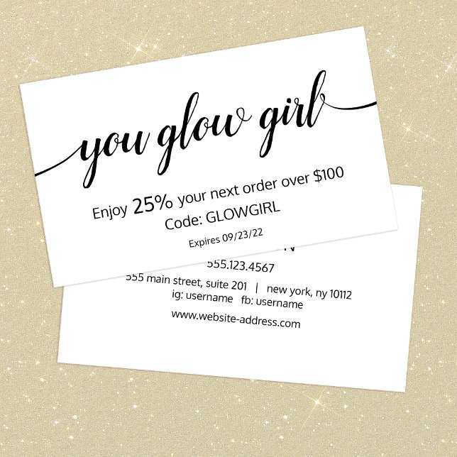 Carte De Réduction Remise de fidélité client Calligraphie manuscrite (Créateur téléchargé)