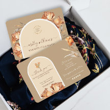 Carte de réduction Retro Arch Flower Business Merc