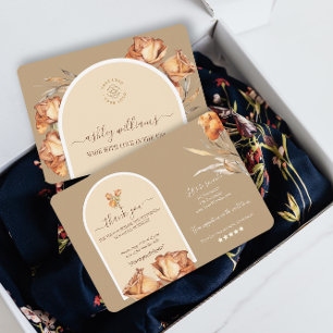 Carte de réduction Retro Arch Flower Business Merc