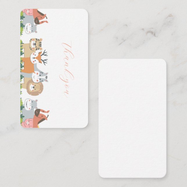 Carte De Réduction Révélation de genre des animaux de la jungle (Devant / Derrière)