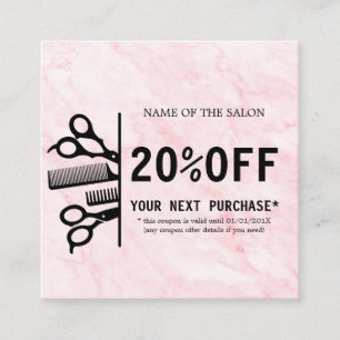 Carte De Réduction Salon de beauté Pink Marble