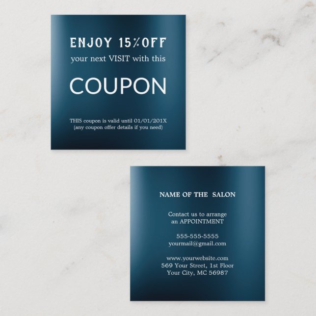 Carte De Réduction Salon de Parties scintillant en argent de luxe Fou (Devant / Derrière)