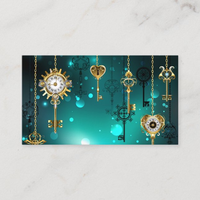 Carte De Réduction Skeleton Keys on Green Background (Devant)