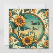 Carte de réduction sur Merci de tournesols personn