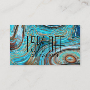 Carte De Réduction tourbillons turquoise du pays occidental aquarelle