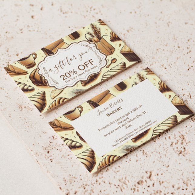 Carte De Réduction Vintage Rustic Bakery (Créateur téléchargé)