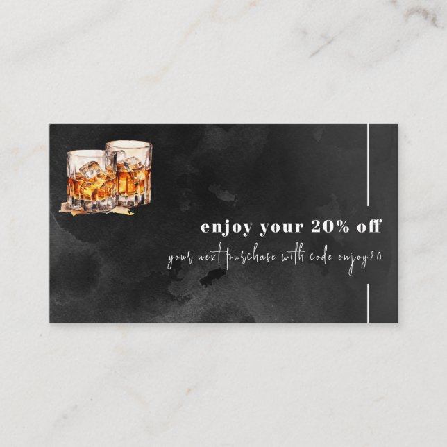 Carte De Réduction whiskey noir (Devant)
