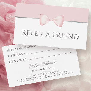 Carte de référence à arc rose Coquette