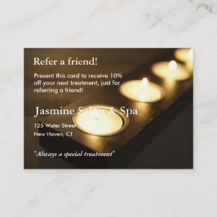 Carte de référence avec les bougies votives