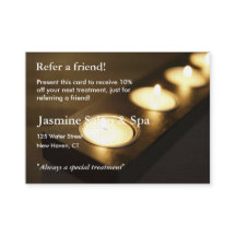 Carte de référence avec les bougies votives
