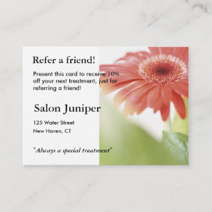 Carte de référence avec marguerite rose gerbera
