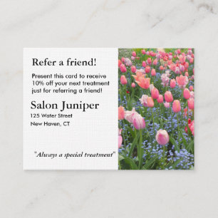 Carte de référence avec tulipes et oubliettes