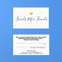 Carte de référence client Gold Heart