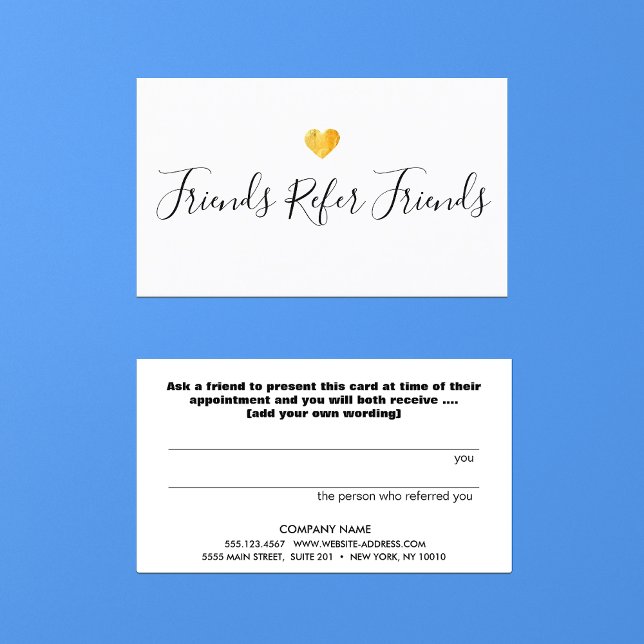 Carte de référence client Gold Heart (Créateur téléchargé)