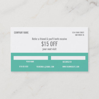Carte de référence de thérapeute de massage