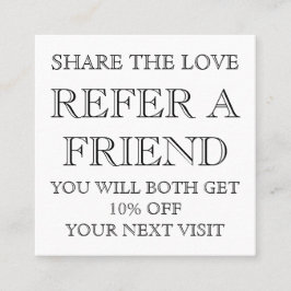 Carte de référence du salon de beauté noir et blan