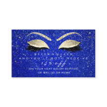 Carte de référence du salon Lashes bleu or maigre