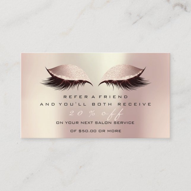Carte de référence du salon Lashes de maquillage r (Devant)