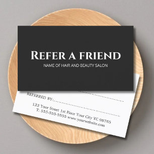 Carte de référence simple et élégante en noir et b