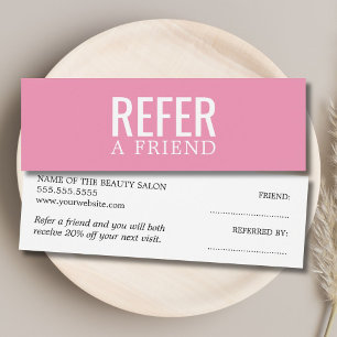 Carte de référence simple et élégante rose pâle