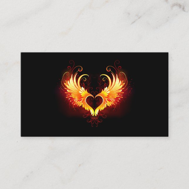 Carte De Référencement Angel Fire Heart with Wings (Devant)