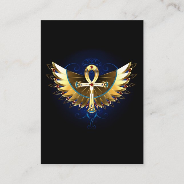 Carte De Référencement Ankh or avec ailes (Devant)